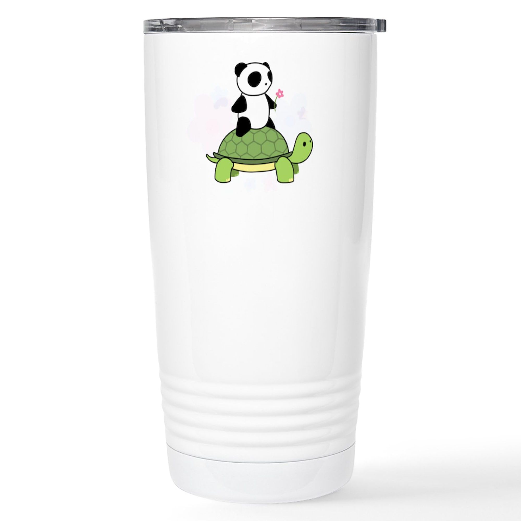 CafePress Turtle And Panda 1 Stainless Steel Travel Mug 20 oz. Insulated Stainless Steel Coffee Tumbler