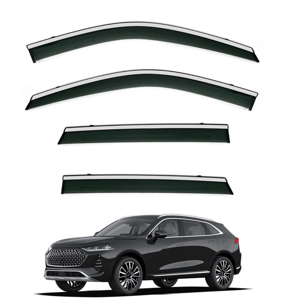 Qoemrhelt Normal 4Pc Set In-Channel Wind Deflectors, For Gwm Wey 05 2024-2026 Window Visors Rain Guards Vent Visors Rain & Sun Protection,Car Accessories