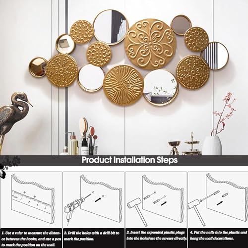 Miroir décoratif en métal doré de qualité supérieure pour bureau - 7