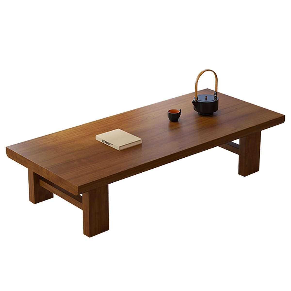 Table basse japonaise en bois massif de style zen chabudai pour salon