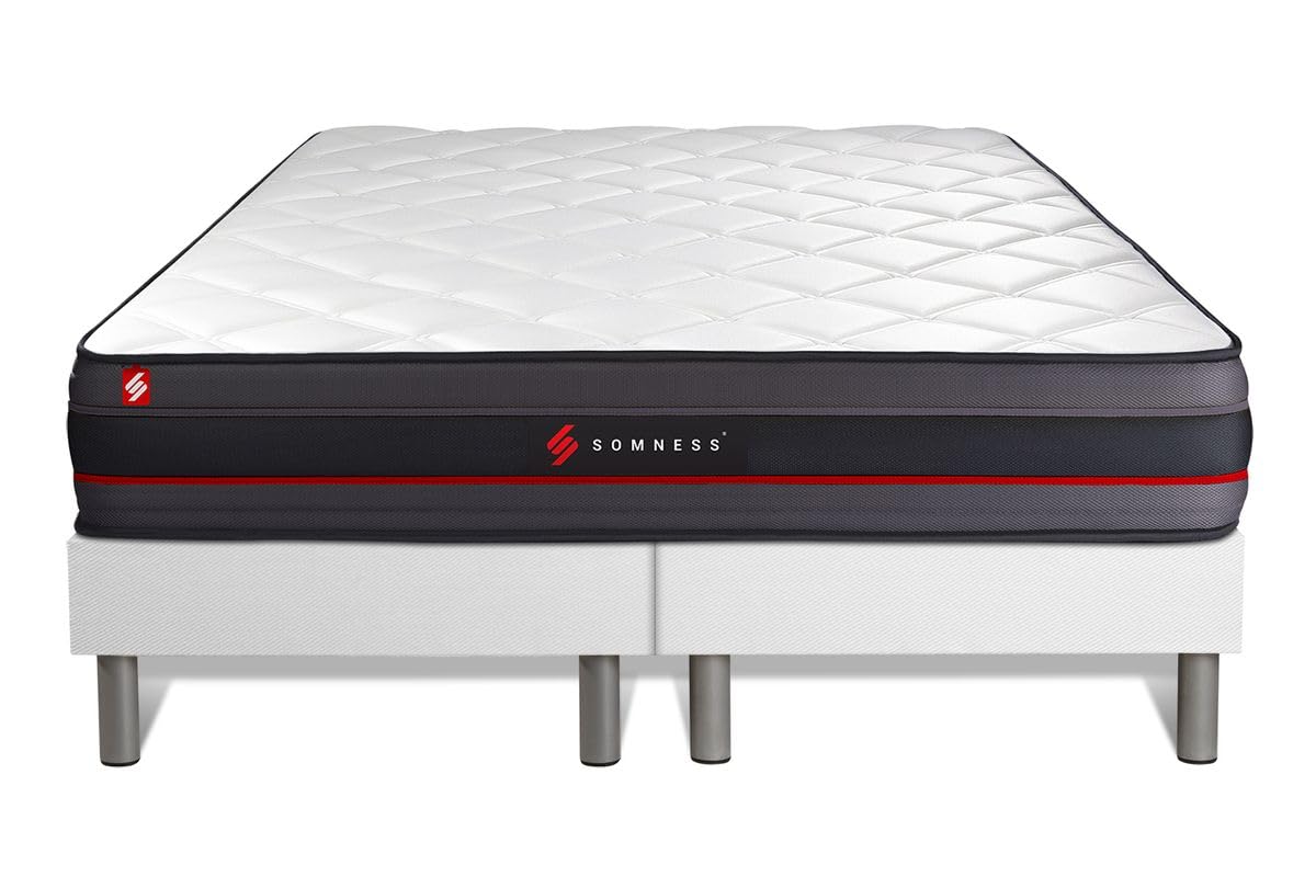 Ensemble Double sommier + Matelas Regen à mémoire de Forme 160x200 | Epaisseur : 24 cm | Confort : Ferme