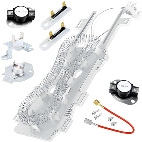 Upgrade WP8544771 8544771 Dryer Heating Element fit for Whirlpool-Duet-Cabrio-Maytag-Bravos-XL-Kenmore-Elite-Oasis HE2 HE3 HE4 HE5 Dryer Parts Repair Kit with 8544771 279816 279973 3392519 LUXRILIX