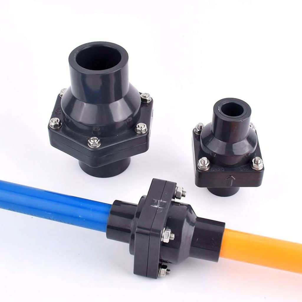 PE Válvula de bola Conector de tubería UPVC Flap Válvula de retención Plástico, for alcantarillado Tubería de drenaje Bomba de agua Antirreflujo Antiolor Válvula de retención Conector (Size : ID 50mm)