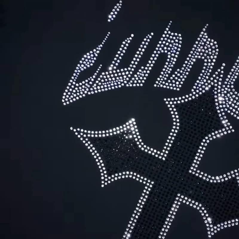 RYXSUN Rhinestone Hoodie Men Women Letter Graphic Gothic Hoodie Print Sweatshirt Full Zip Up Oversized Jacket - Image 3