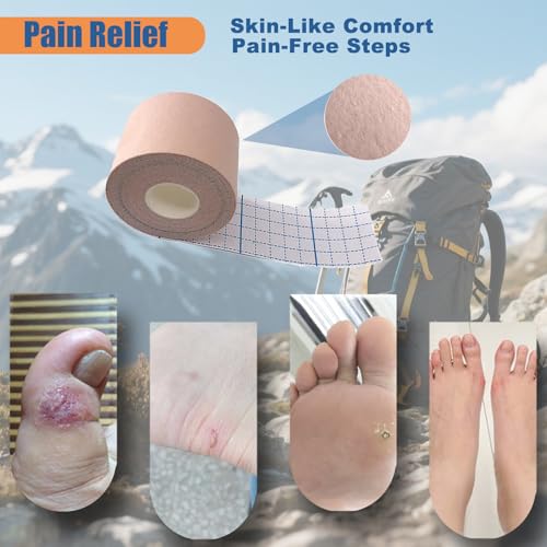 Image of Moleskin for Blisters, 2in x 16ft Adhesive Blister Bandages for Feet, Heels & Toes, Mole Skin for Blister Prevention & Foot Protection, Water Resistant Medical Padding Tape, Single Roll Black