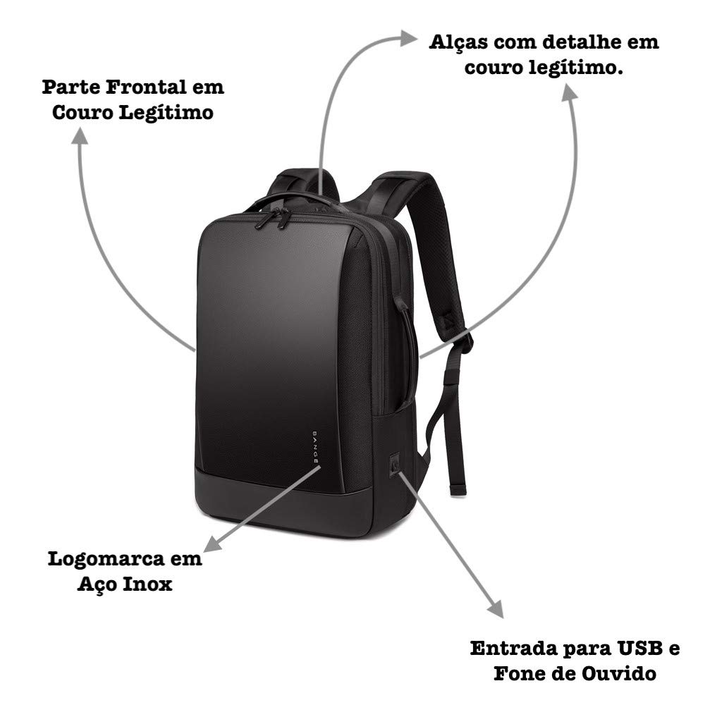 BANGE Mochila Masculina Executiva Antifurto Impermeável para Notebooks de Até 15.6 Polegadas Premium Com Detalhes em Couro Legítimo com Capacidade de 28 Litros Bange Premium… em promoção! Veja a oferta e mais achadinhos de Mochilas & Pastas Masculinas 7 Hoje é o melhor dia para comprar BANGE Mochila Masculina Executiva Antifurto Impermeável para Notebooks de Até 15.6 Polegadas Premium Com Detalhes em Couro Legítimo com Capacidade de 28 Litros Bange Premium… com aquele preço maroto! Promoção! Aproveite a oferta! 7