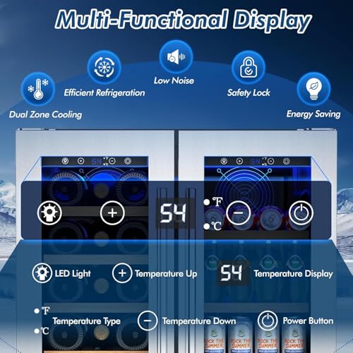 Image of Antarctic Star 24 inch Dual Zone Wine Cooler, Built-In, 21 Bottles & 88 Cans
