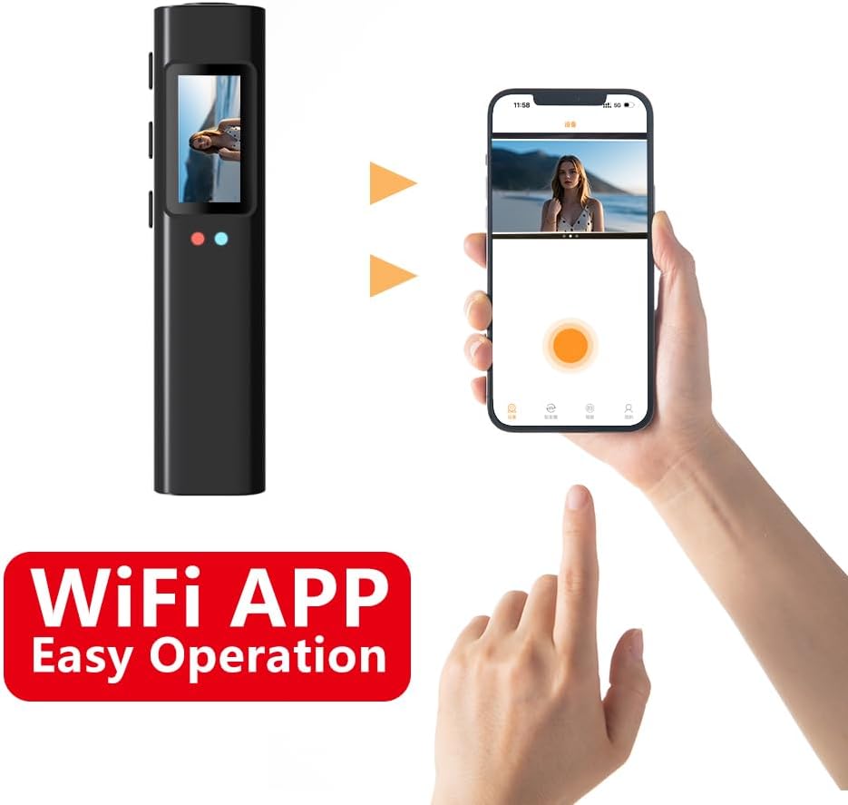 Smart Glasses Camera with 2.7K HD Video Recording, Noise Reduction Audio, Ultra-Light 0.741 oz, WiFi App Control (Black)