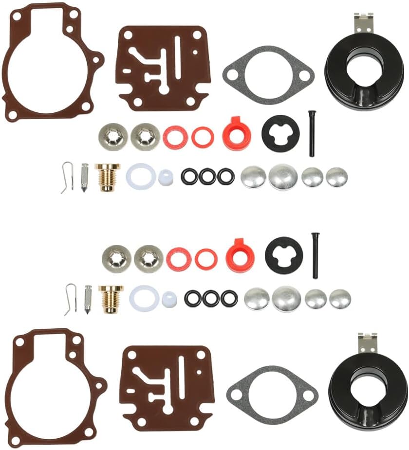 For Johnson Evinrude 50 55 60 HP 2pack Carburetor Carb Rebuild Kit w/Float Genuine OEM Replacement