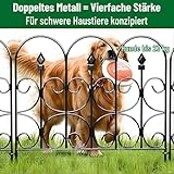 Amagabeli Metall Gartenzaun 5 Stück, 81cm(H) x 3.05m(L), Rostfreier Wetterfest Steckzaun für Beete, Hunde & Teiche, Dekorative Zaunelemente, Komplettset, Einfache Montage