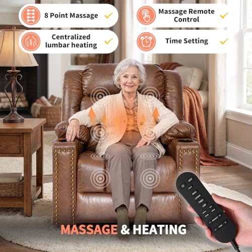 Image of EONIX Power Lift Recliner Chair for Elderly, 400lb, Retro Espresso Brown