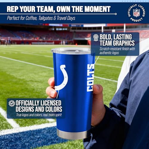 Image of Indianapolis Colts NFL 20oz Stainless Steel Insulated Tumbler, Slider Lid