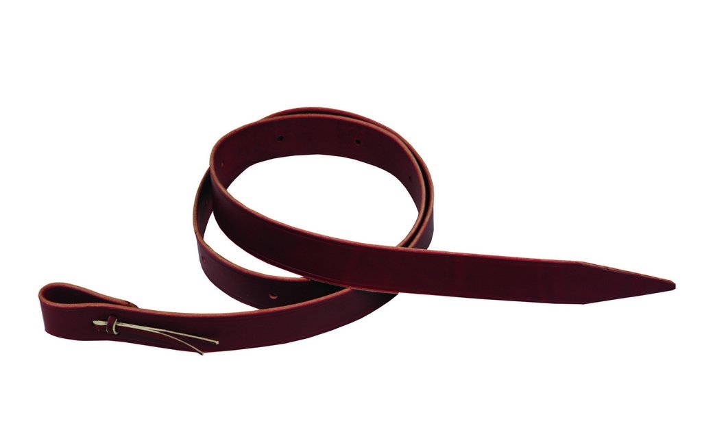 Berlin Custom Leather Saddle Tie Latigo Creased 1 1/2" x6' Red L906