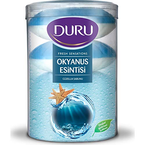 Duru Fresh Sensations Moisturizing Beauty Bar Soap, Body & Hand Wash with Scents of Ocean Breeze, Bath & Shower Soap for Women & Men, Long Lasting Fragrance, 100% Herbal Based, 3.88 oz â€“ Pack of 4