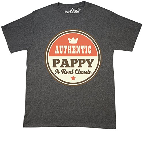 inktastic Pappy Real Classic T-Shirt Large Retro Heather Black