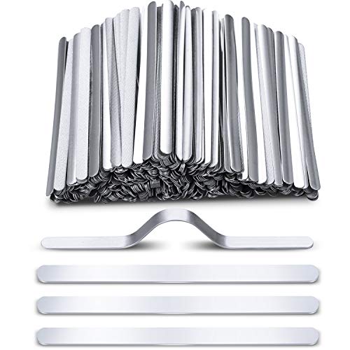 200 Pieces 9 cm/ 3.54 Inches Aluminum Nose Bridge Adjustable Metal Nose Strip with Tape, Face Cover DIY Making Accessories for Face DIY Handmade Crafting