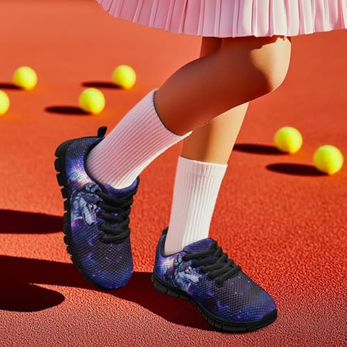 Kids Running Shoe, Lace-Up Mesh Sneakers for Boys & Girls, Breathable Sports Shoes with Non-Slip Sole, Size 11LK US-3BK US, Multiple Colors3