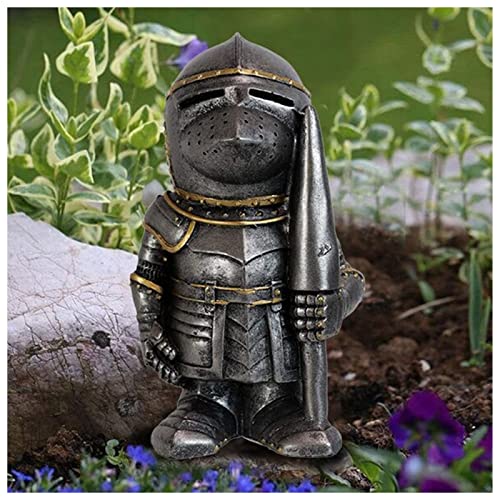 Nain de jardin chevalier en résine figurine de soldat miniature pour décorer le bureau