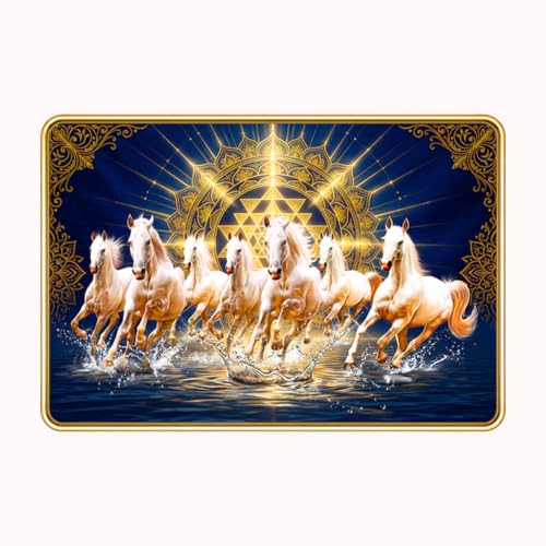 Image of 7 Running Horses Vastu Photo Frame, 8x12 Inch