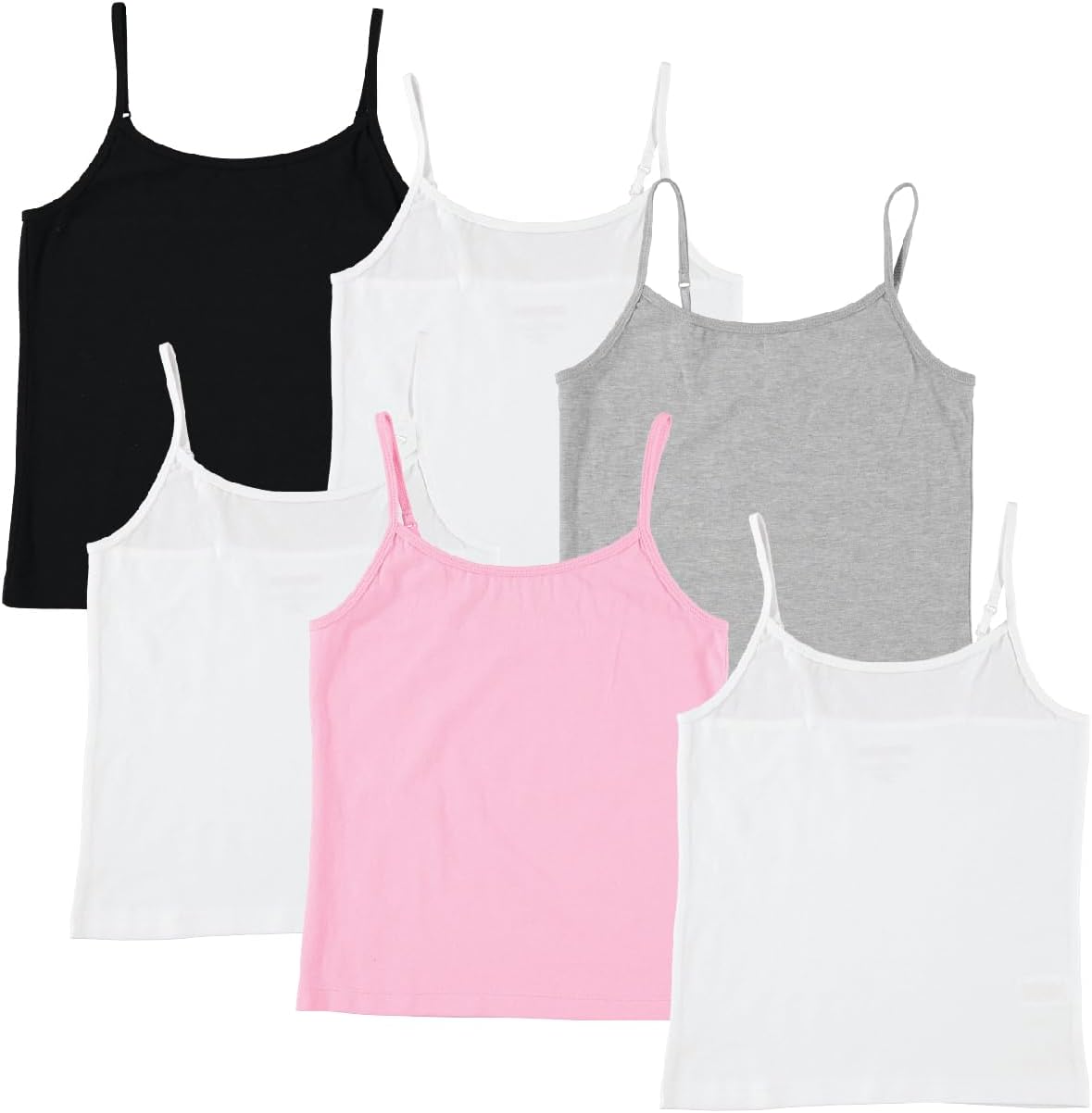 Pink Angel 6 Pack Girls Camisole Adjustable Straps