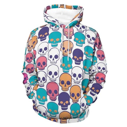 Sweatshirt Étoiles Colorées sur Crâne Hoodie en Maille Douce et Finitions Premium