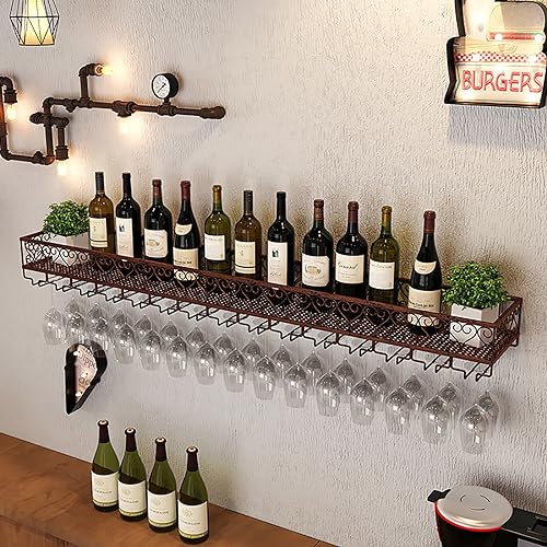 Casier à vin mural métal noir pliable support suspendu bouteille - 2