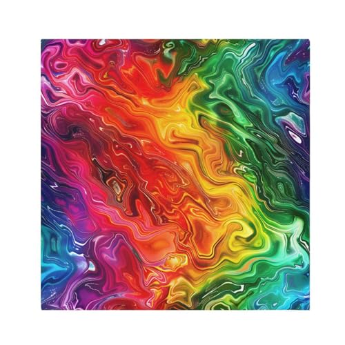 Servilletas de tela multicolor de poliéster set x6 20x20 pulg miniatura 1