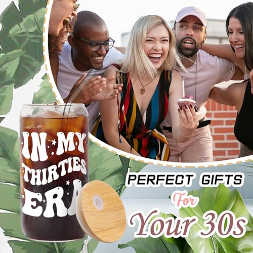 Durable Iced Coffee Glass Cup with Lid & Straw - 30th Birthday Gift - Image 2