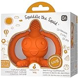 CaaOcho Pure Natural Rubber Teething Gum Massager Baby Toy & Bath Toy - Squid Teether for Babies, Sealed Hole, BPA Free Baby Toy, Hole Free Molar...