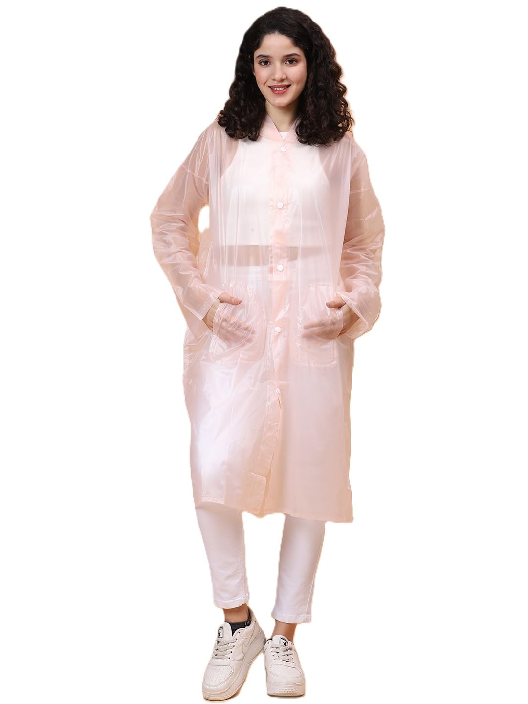 zacharias Women's Solid Polyester Waterproof Raincoat mls-01 (Peach) (Pack of 1)-picture-45