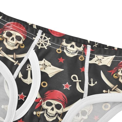 Pigsaly Boys' Underwear Halloween Green Skulls Boys Briefs Green Skeleton Toddler Underwear 3T4