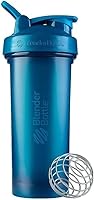 Vista 4 de BlenderBottle Classic V2 Botella mezcladora perfecta para batidos de proteínas y preentrenamiento, 28 onzas, color azul océano