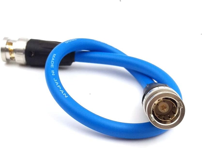 SDI Video Cable Neutrik BNC to BNC Coiled Cable SmallHD BNC Cable Canare SDI Cable -Blue (30cm - 11.8in)