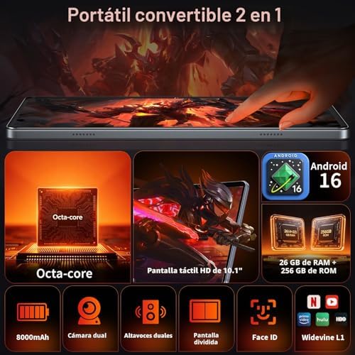 Miniatura 2 de Suicoey P30 Tablet Android 16 de 10 pulgadas con Teclado, 26GB RAM+256GB