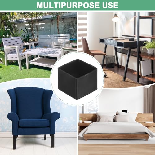 Image of M METERXITY 20-Pack Square Chair Leg Caps, 1 inch (25mm) PVC Chair Leg Floor Protectors for Chairs /Table /Bed, Furniture Feet Covers Cups Non-Slip End Tips