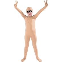 Full Bodysuit Include Felt Eye Mask Kids Costume Open Face Spandex Stretch Zentai Child Suit