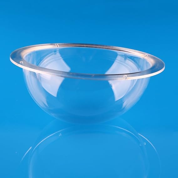 Ricrrover Diameter 6 Inch/150mm w/4 Holes Clear Acrylic Dome Flange Clear Plastic Hemisphere Indoor/Outdoor CCTV Replacement Clear Dome Camera Cover Security Dome Camera Housing