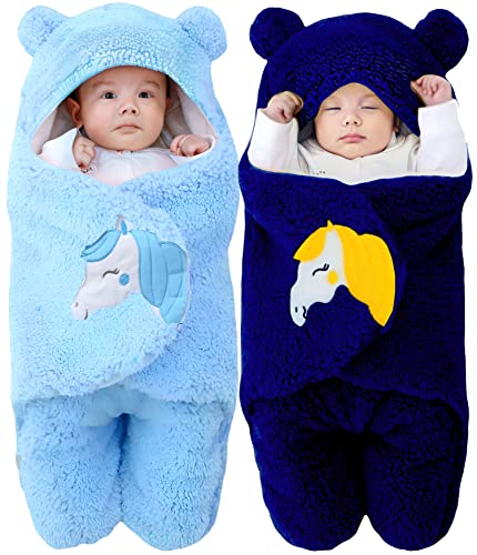 Image of BRANDONN Baby Blanket Newborn Gift Pack of Swaddle Wrapper, 0-9 Months, Length 68 cm x Width 68 cm