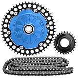 T-TitanTrail 2009-up Touring Belt Drive to Chain Drive Conversion Kit, 25+53 Tooth Sprocket 120 Chain Drive Transmission for Harley Twin Cam M8 Road Glide Road King Street Glide Electra Glide, Blue