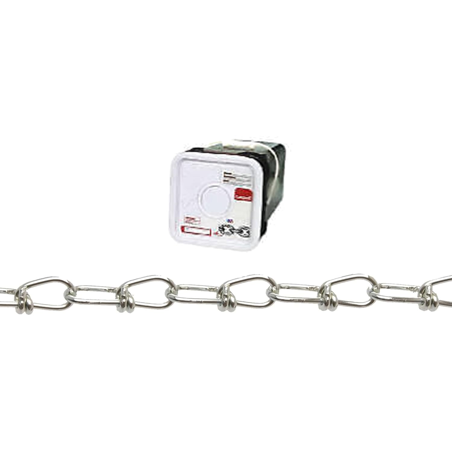 Campbell 0754126 Low Carbon Steel Inco Double Loop Chain in Square Pail, Zinc Plated, #1 Trade, 0.11" Diameter, 450' Length, 155 lbs Load Capacity