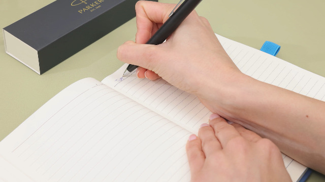 Balpen Parker IM Matt Black CT Finish Medium Blauwe inkt