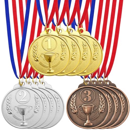 Jerhyun 12 Piezas Medallas, Medallas de Metal Apto para Todo Tipo Eventos Deportivos, Concursos Ortografía (Estilo A)