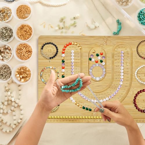 1 Pièces Planche à Perles pour Bracelet, Bois Massif, Outil pour Perles, pour Bracelet, Collier, Fabrication de Bijoux, Conception DIY (39,2 × 28 × 1 cm) – vue 4