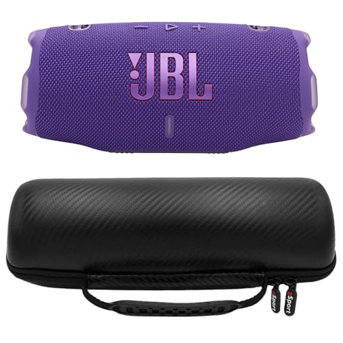 JBL Charge 6 Waterproof Portable Speaker Bundle with gSport Carbon Fiber Case (Purple)