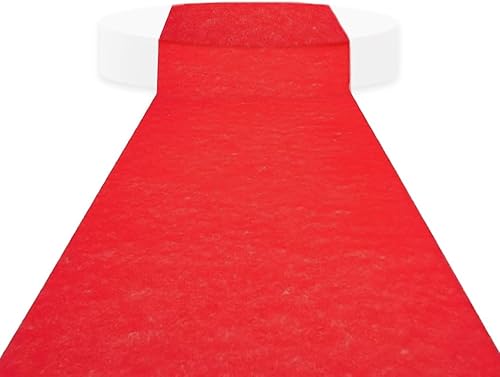 SLS SUPPLY FLORA Camino de pasillo de boda, alfombra roja con cuerda de tracción y tira adhesiva de doble cara, para eventos en interiores y