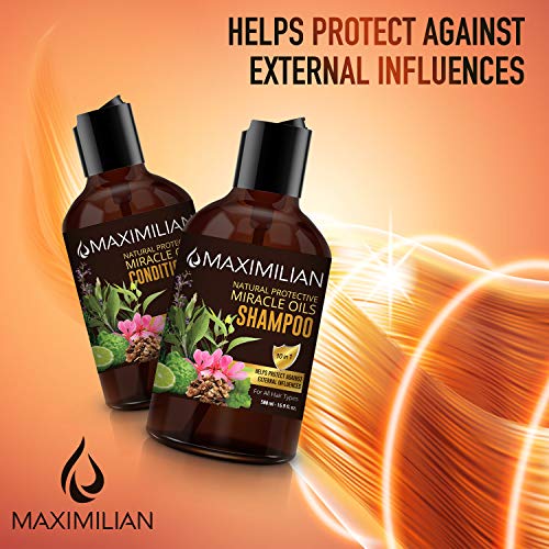 Maximilian All Natural Shampoo Deep Cleansing Natural Shampoo And Conditioner Set, 10 Hair Oils & Provitamin B5, Vegan Shampoo And Conditioner Shampoo Natural Scented, 2 X 16.9 Fl Oz #TOP6