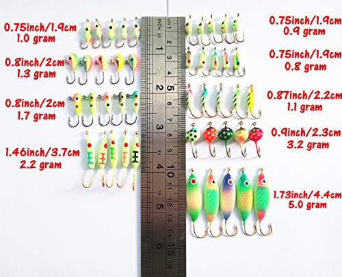 Krazywolf 45 Pieces Glow In Dark Ice Fishing Jig Kit #TOP1