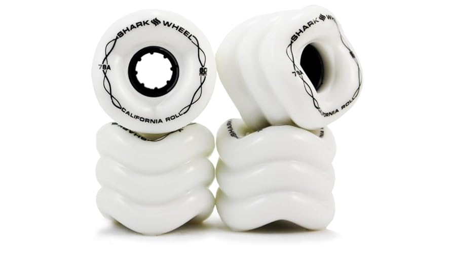 Shark Wheel 60mm Longboard Cruising Wheels, DNA Formula, Set of 4 Wheels - 60mm - White