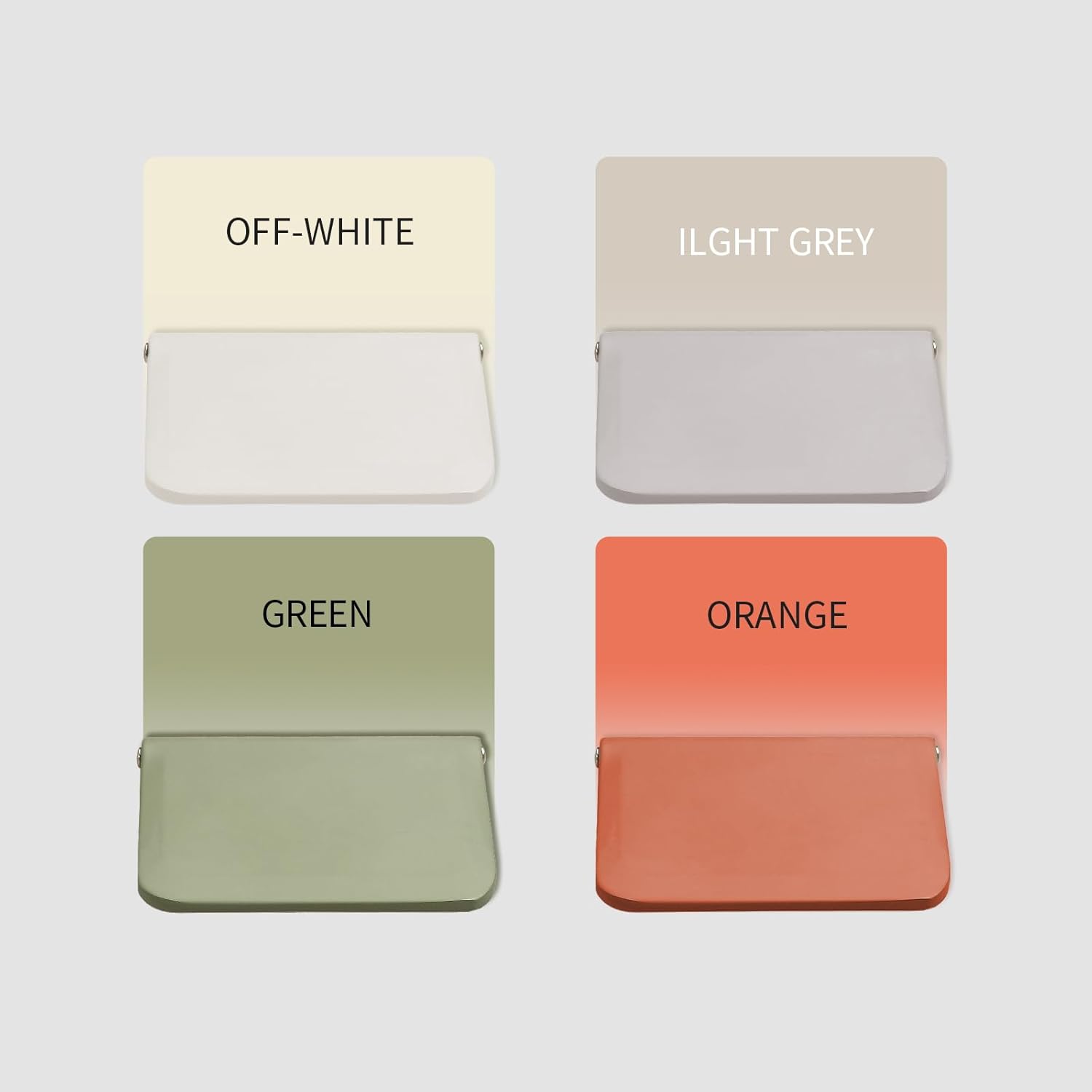 Cabinets Drawers Edge Pulls,Sliding Door Hardware,Grey 4pcs Cabinet Door Handles with Concealed Colorful Design Pull(Orange)