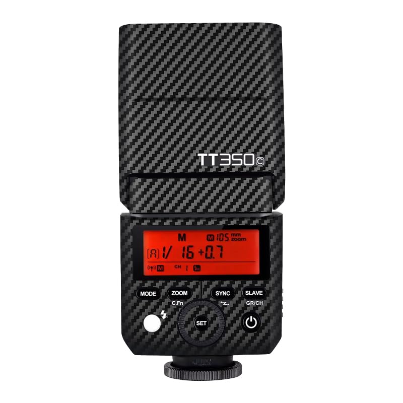 Protection flash Godox TT350 en vinyle carbone noir pour éviter les rayures